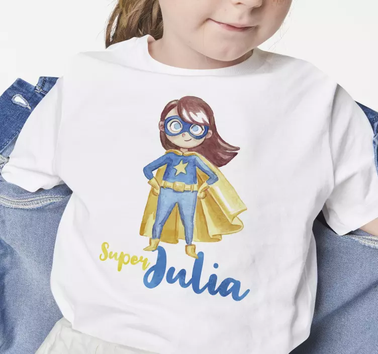 Flicka superhjälte personliga t-shirts med namn - Tenstickers