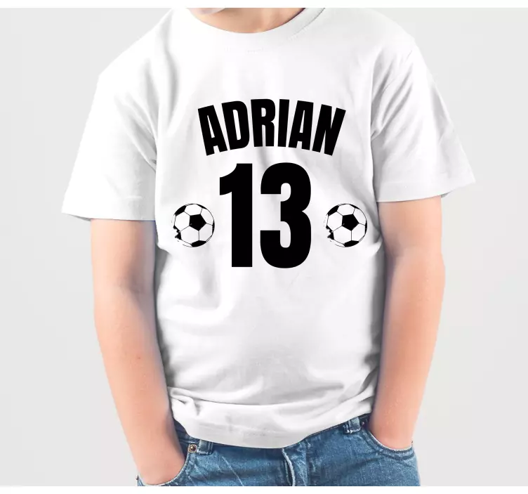 Fotboll personlig barn t-shirt - Tenstickers