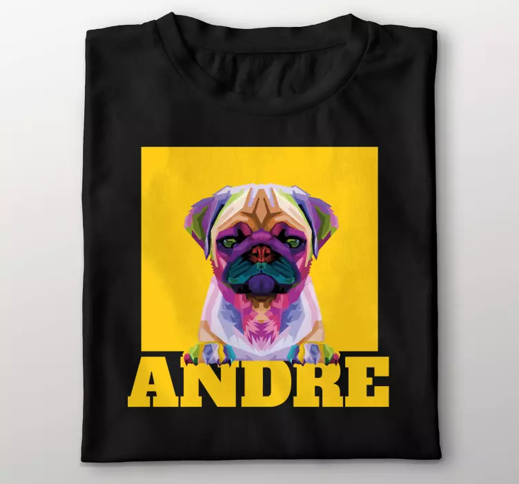 Geometriska-djur söta hund t-shirts med namn - Tenstickers