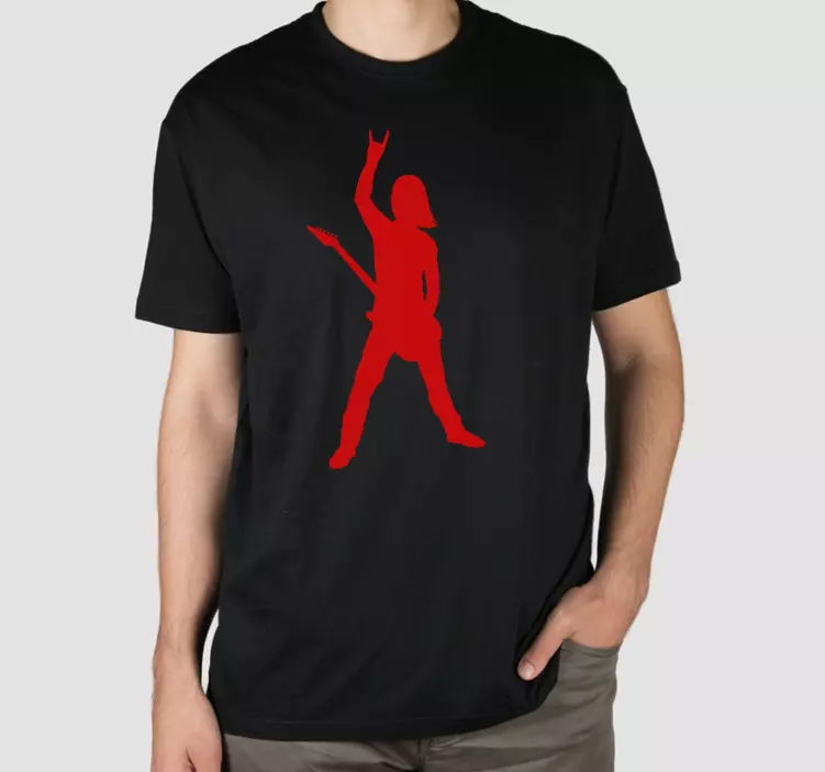Gitarr rock and roll player anpassad t-shirt - Tenstickers