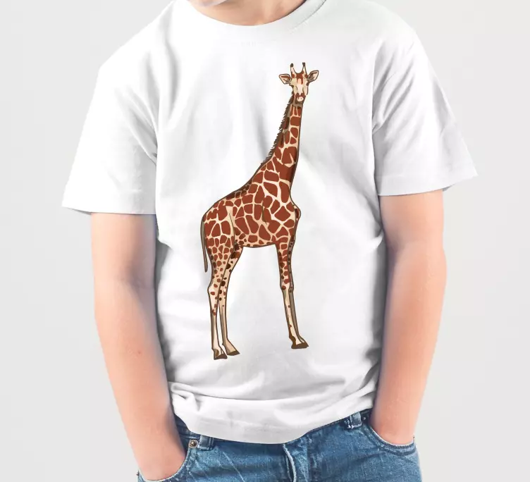 Glad giraff porträtt barn t-shirt - Tenstickers