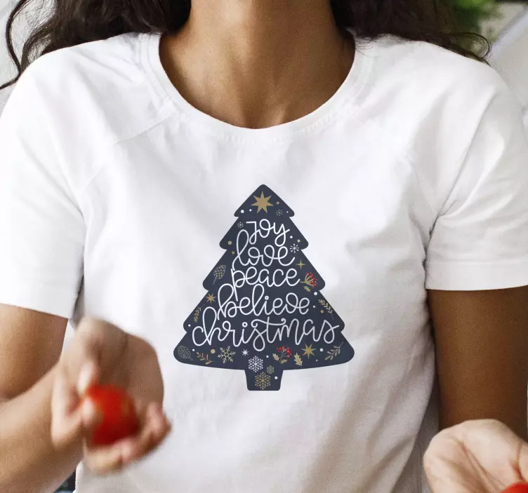 Glädjekärlek jul t-shirt julskjorta - Tenstickers