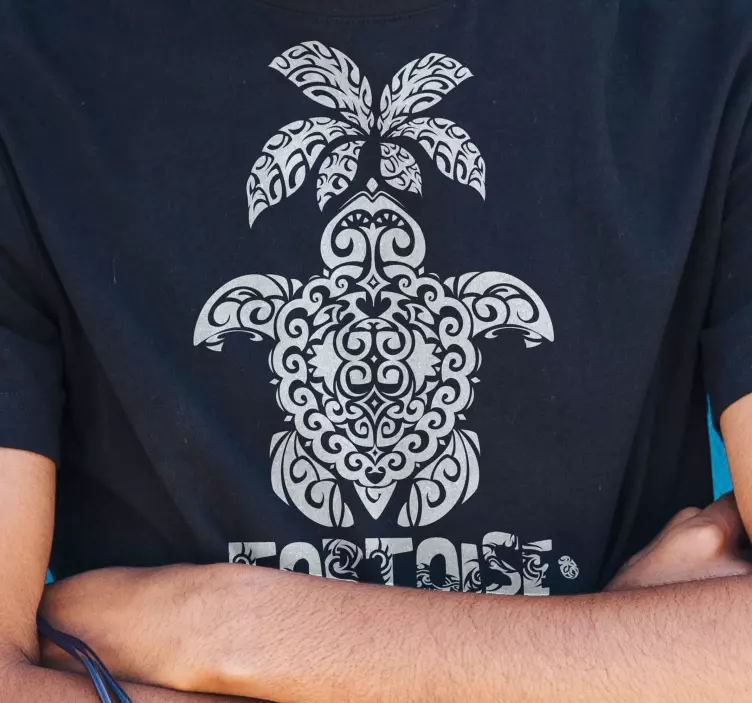Hawaian sköldpadda och palm mönster t-shirt - Tenstickers