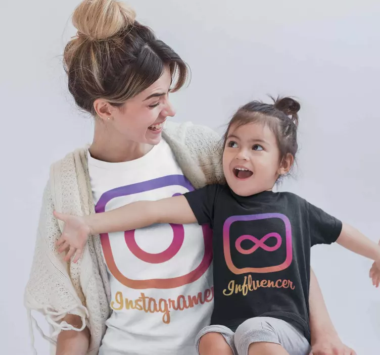 Instagramer influencer mor och barn t-shirt - Tenstickers