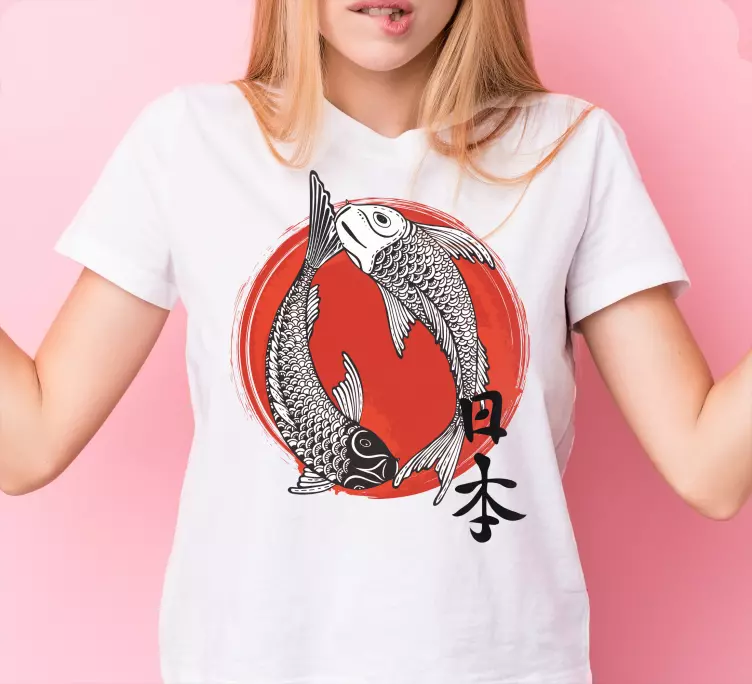 Japan och flagga anpassad t-shirt - Tenstickers