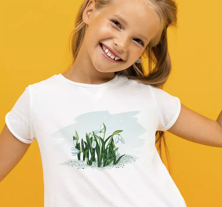 Barn illustrationer av snödroppar anpassad t-shirt - Tenstickers