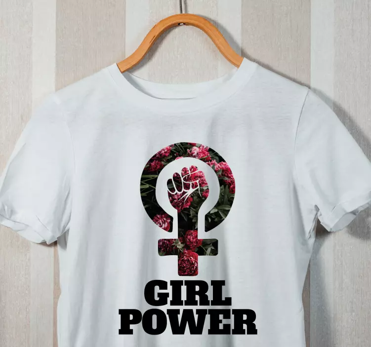 Kvinnor undertecknar säger girl power anpassad t-shirt - Tenstickers