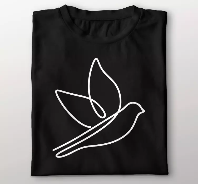 Linjekonst gratis fågel anpassad t-shirt - Tenstickers