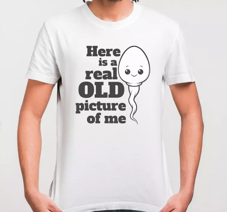 Min gamla första bild roliga design anpassade t-shirt - Tenstickers