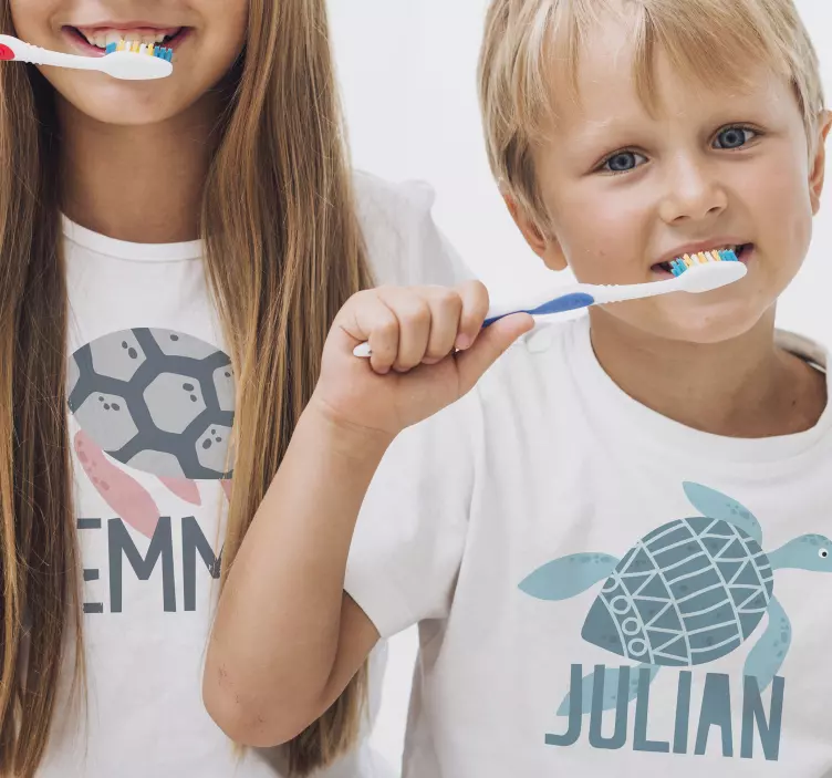 Mjuka färg sköldpaddor barn-t-shirt - Tenstickers