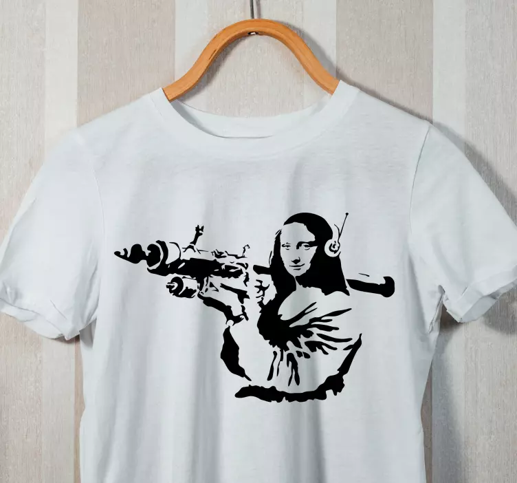 Mona lisa bazooka anpassad t-shirt - Tenstickers