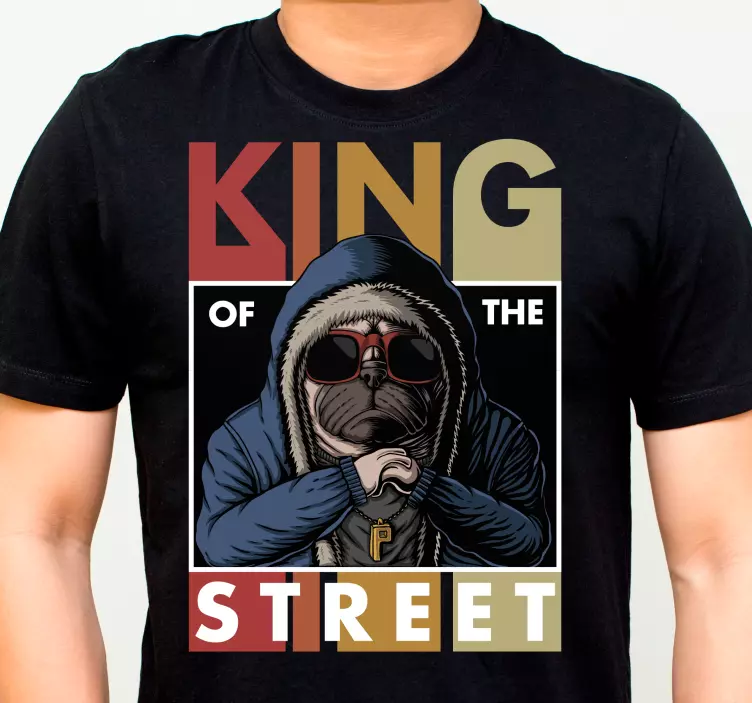 Mops kung streetwear t-shirt - Tenstickers