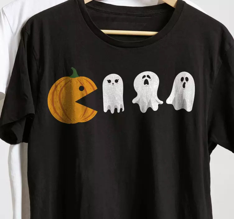 Pac man och spöke halloween skjorta - Tenstickers