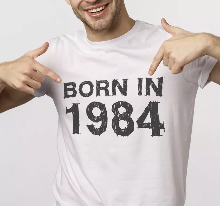 Personlig född år t-shirt - Tenstickers
