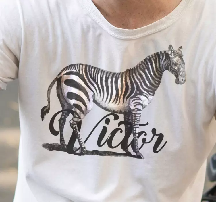 Personlig zebra-t-shirt - Tenstickers