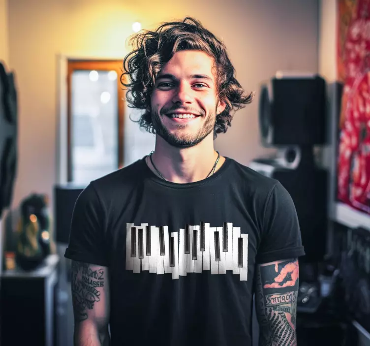 Piano Keyboard på t-shirts - Tenstickers
