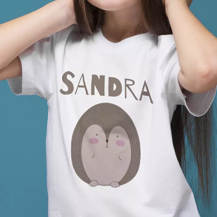 Piggsvin ritad med namnet t-shirt - Tenstickers