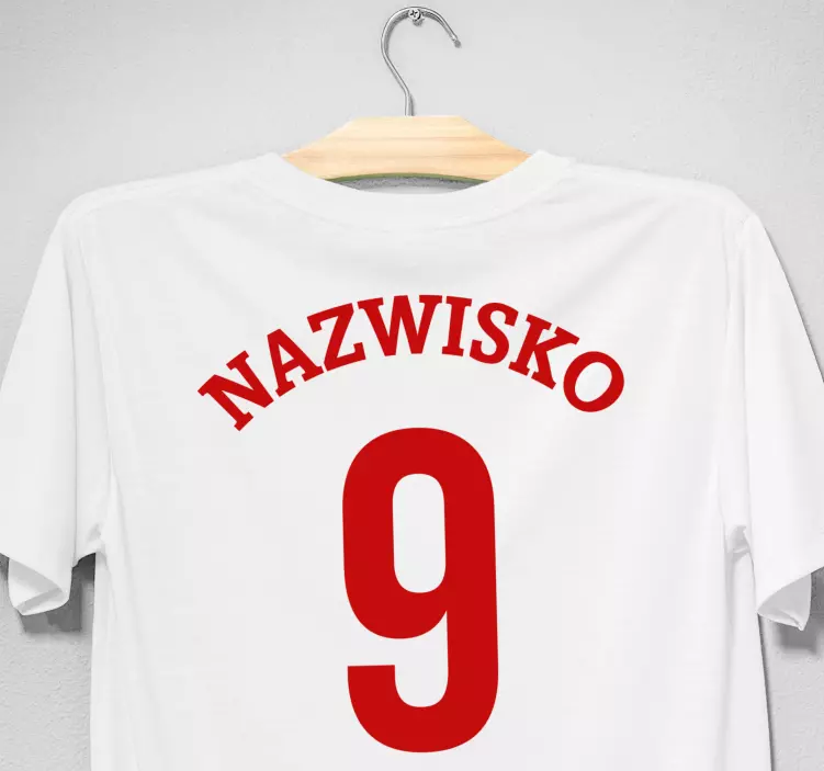 Polska fotboll mönster med nummer t-shirts - Tenstickers