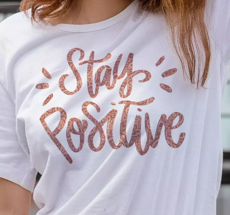 Positiv vibe text-t-shirt - Tenstickers