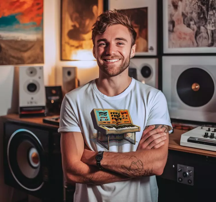 Retro synth-tangentbord T-shirts - Tenstickers