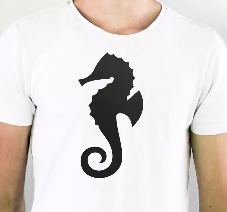 Sjöhäst silhuett anpassad t-shirt - Tenstickers