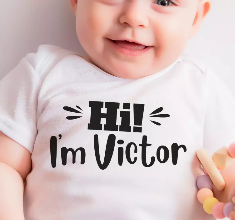 Skräddarsydd hello shirt baby shirt - Tenstickers
