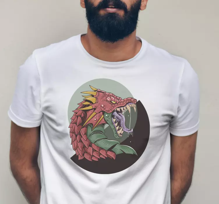 Skrämmande drake anpassad t-shirt - Tenstickers