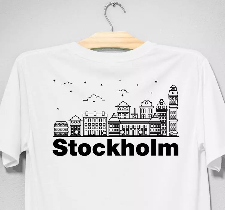 Skyline stockholm anpassad t-shirt - Tenstickers
