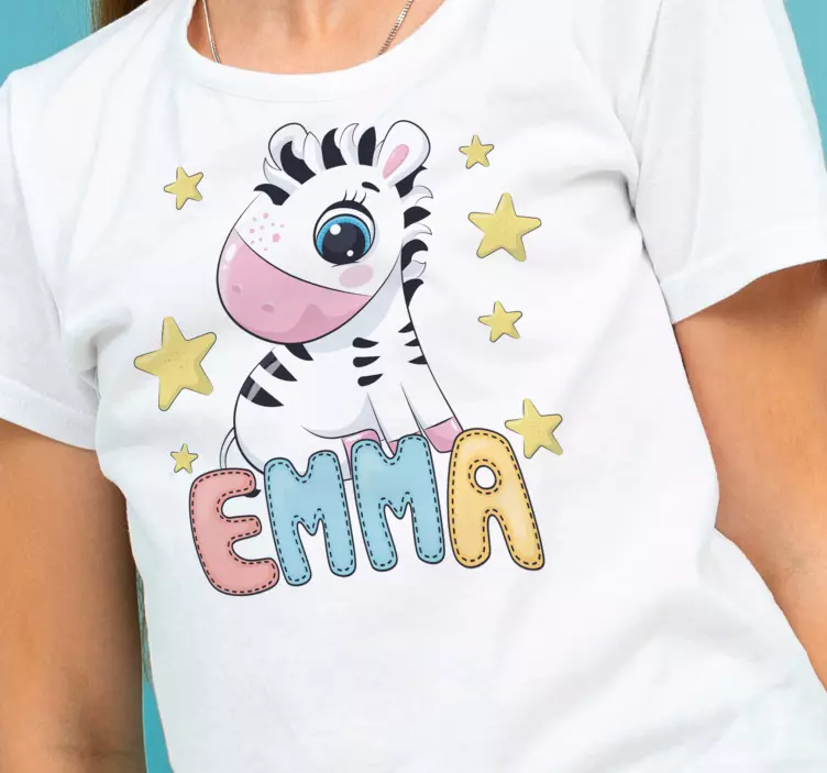 Söt zebra och stjärnor barn t-shirt - Tenstickers