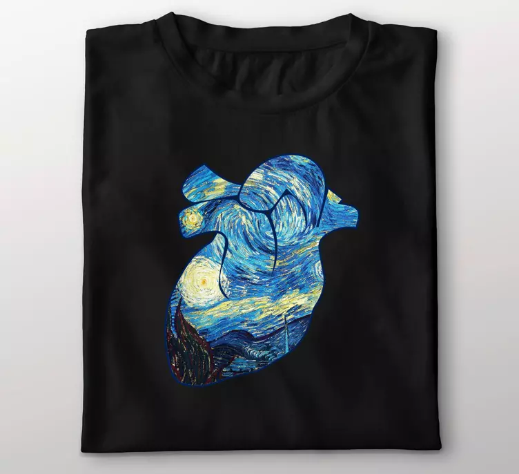 Starry night vincent van gogh inspirerad t-shirt - Tenstickers
