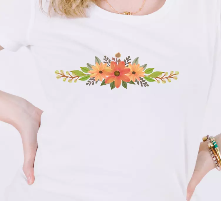 Stor och liten blomma anpassad t-shirt - Tenstickers