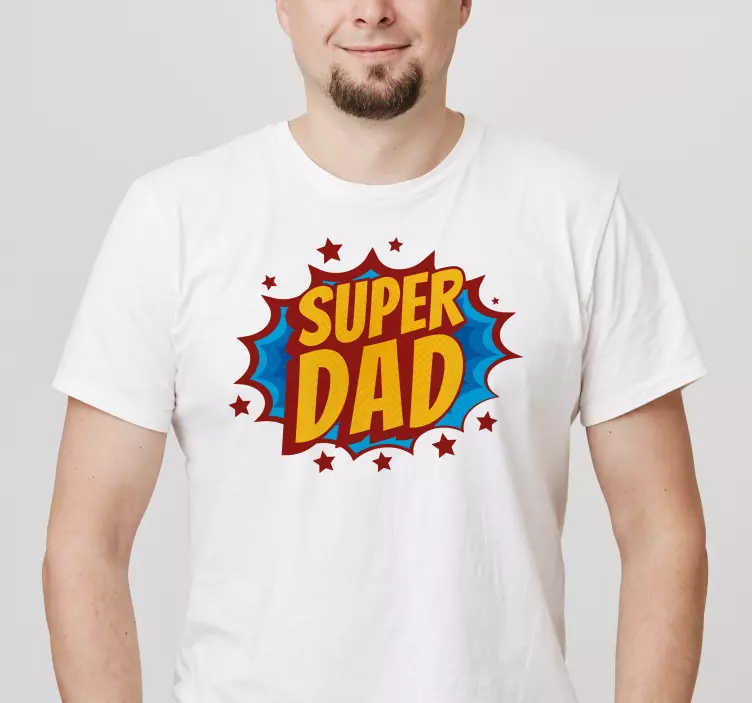 Super pappa komisk bubbla fars dag skjorta - Tenstickers