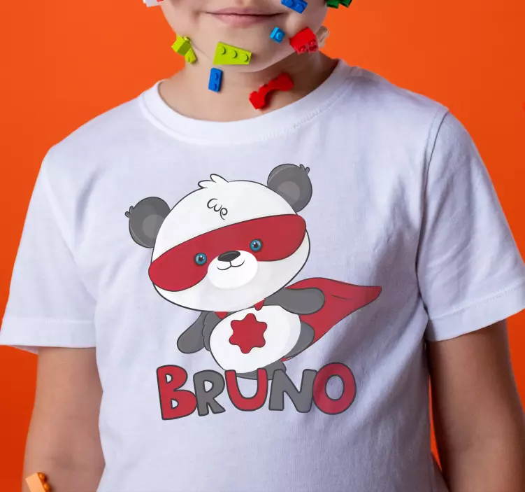 Superpanda t-shirts med namn - Tenstickers