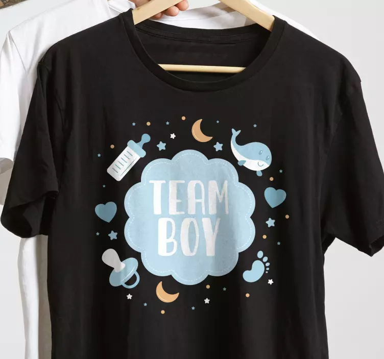 Team boy baby shower mönster baby shirt - Tenstickers