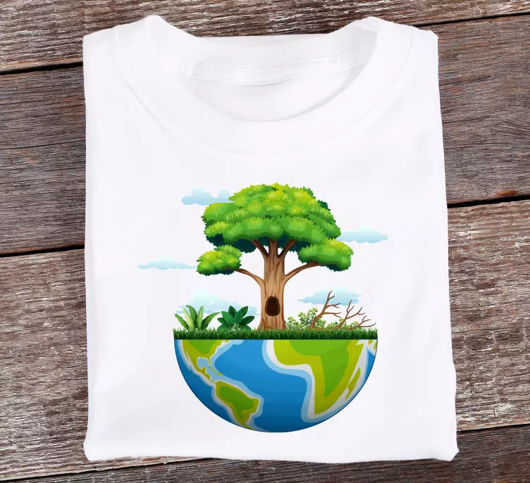 Tecknad planet earth barn-t-shirt - Tenstickers