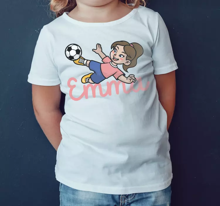 Tjej fotbollsspelare t-shirts med namn - Tenstickers