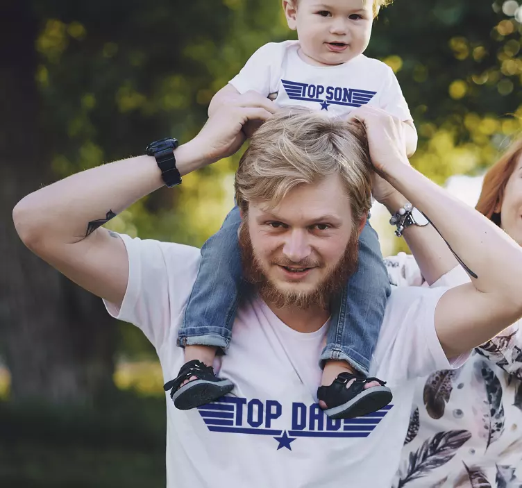 Topp son och topp pappa matchande t-shirt - Tenstickers