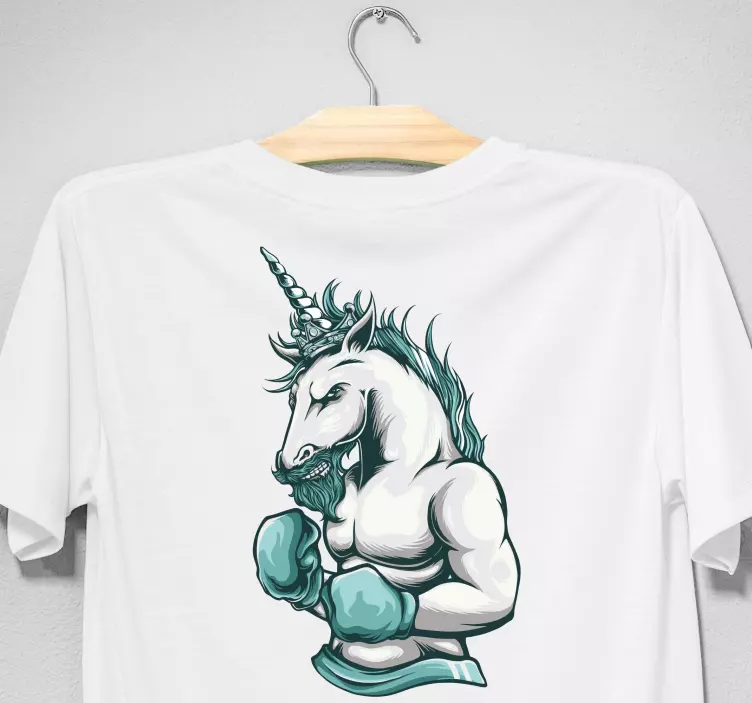 Träning gym enhörning tecknad anpassad t-shirt - Tenstickers
