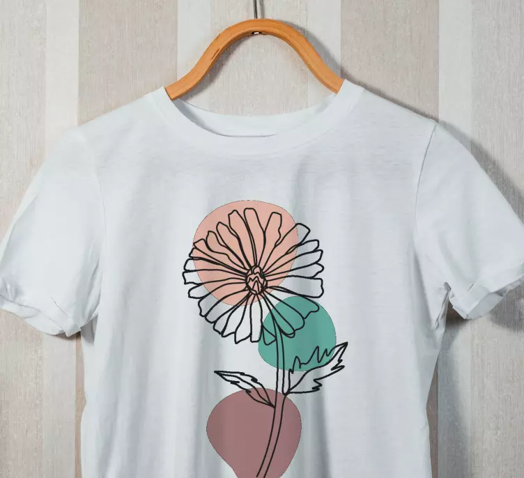 Tusensköna blomma natur line art design t-shirt - Tenstickers