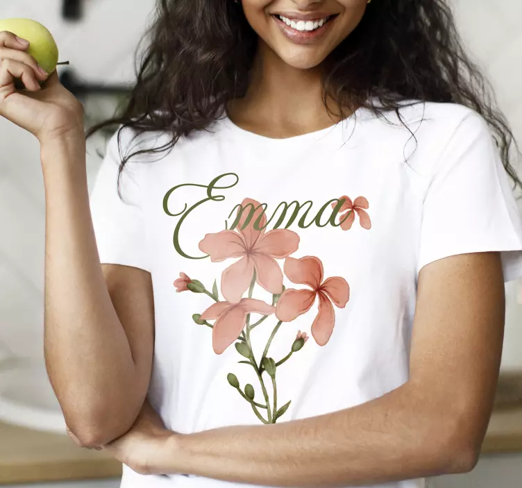Vacker blomma med namn t-shirt - Tenstickers
