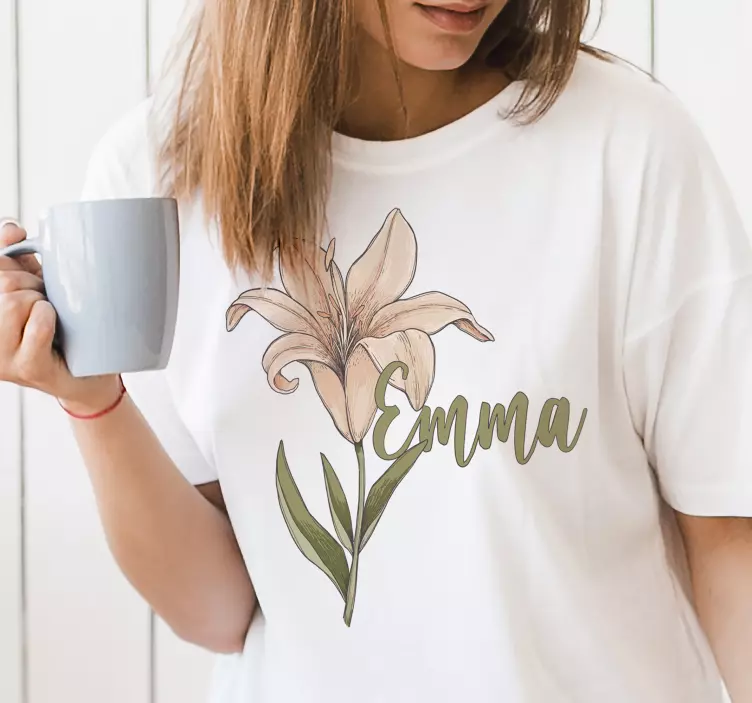 Vacker botanik blomma t-shirt - Tenstickers