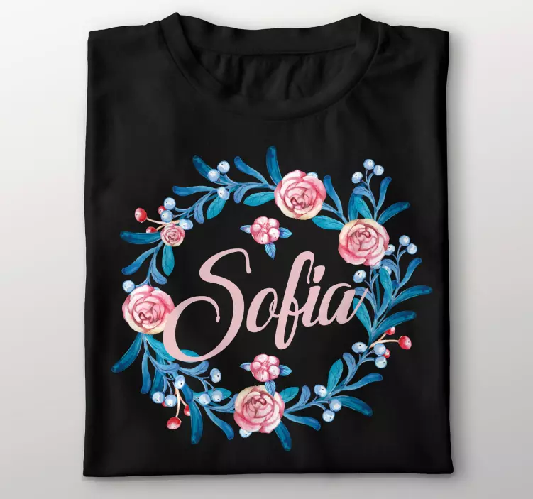Vinter blomma krona t-shirts med namn - Tenstickers