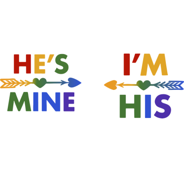 Par t-shirt lgtb "han är min" - Tenstickers