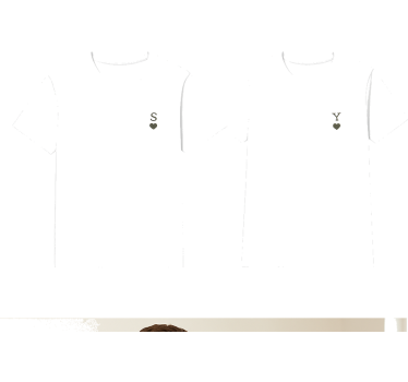 Par t-shirt minimalistiska initialer - Tenstickers