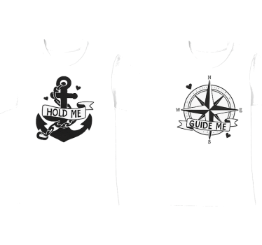 Par t-shirt håll om mig vägled mig - Tenstickers