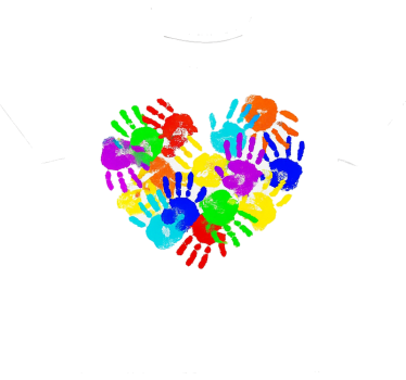 Hjärtaformade handavtryck t-shirt - Tenstickers