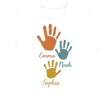 T-shirt med personlig handavtrycksdesign - Tenstickers