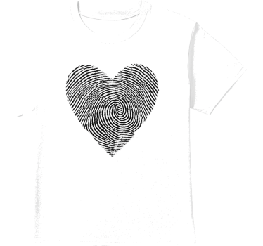 T-shirt med personlig hjärtavtryck - Tenstickers