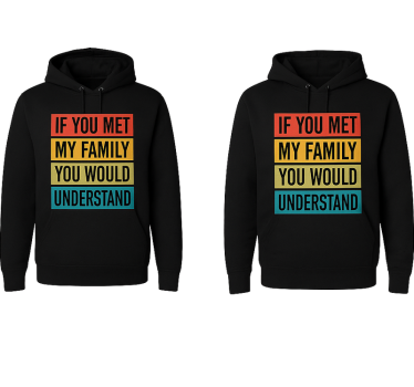 Meet my family och förstå par t-shirt - Tenstickers