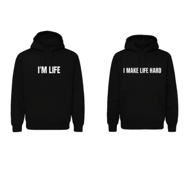 Par t-shirt jag gör livet svårt - Tenstickers